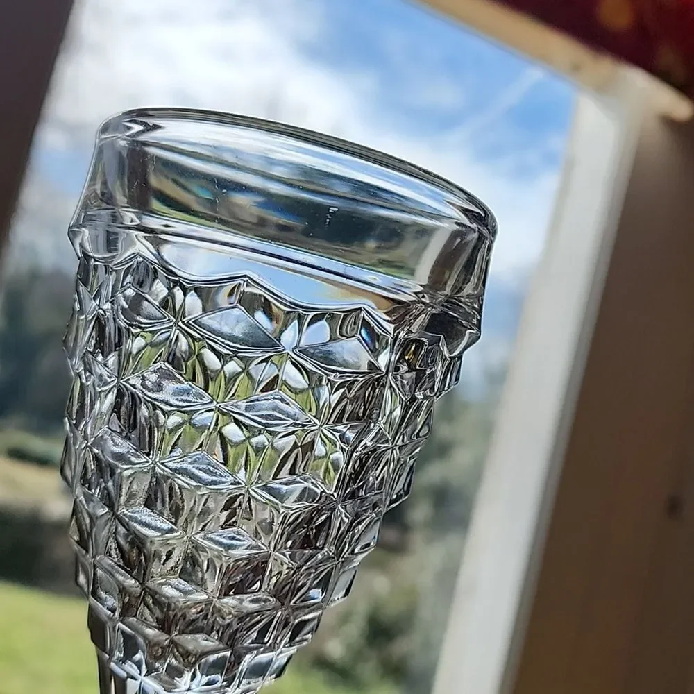 6 Fostoria Vintage Set Of Fostoria Glasses Cubist Hexagon Footed